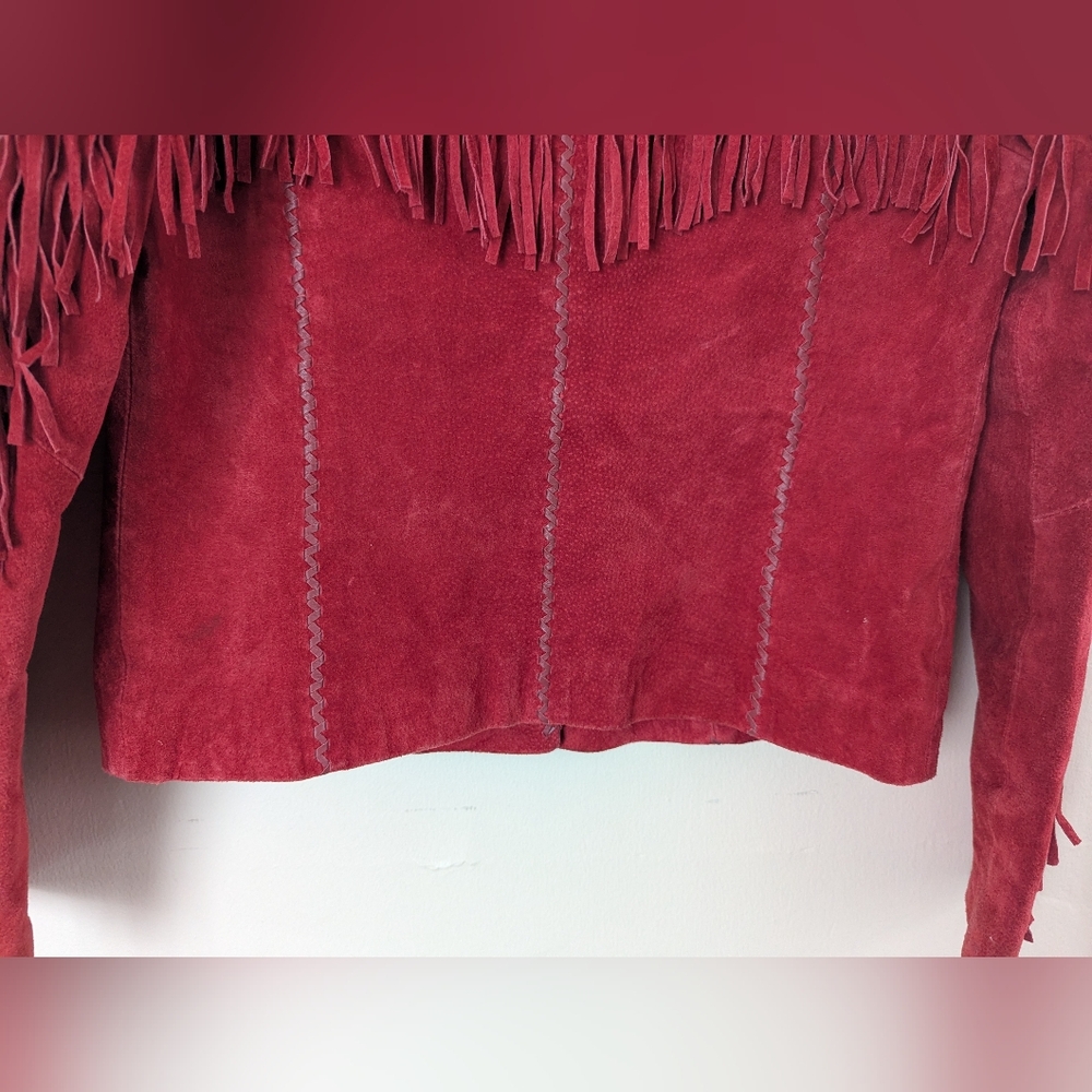 Scully Red Suede Fringe Leather Jacket (SIZE LARGE) - Picture 16 of 16